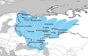 Зона покрытия интернета триколор